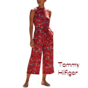 Tommy Hilfiger Red Floral Jumpsuit Size 12